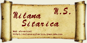 Milana Sitarica vizit kartica